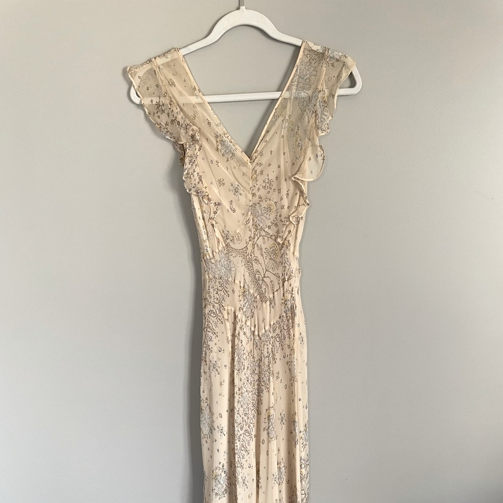 Rebecca Taylor pale yellow long dress size 2